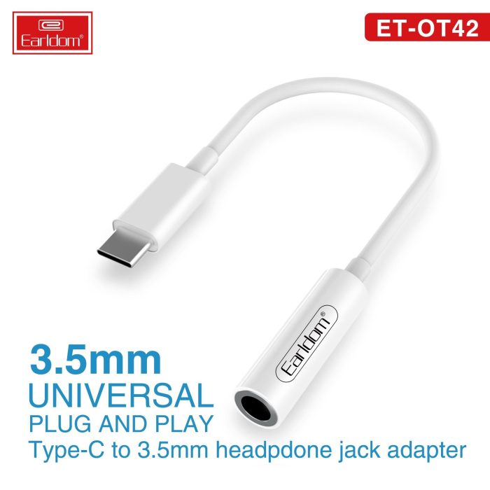 Earldom 3.5mm universal plug and play ot42 type-c to aux